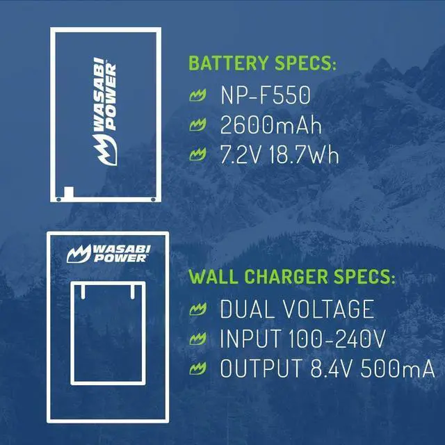 Alt view image 2 of 6 - Battery (2-Pack) and Charger for Sony NP-F330, NP-F530, NP-F550, NP-F570 (L Series) and CN-160, CN-216, CN126 Series & Atomos Ninja V, Shinobi, Shogun 7, BMPCC 6K Pro and More