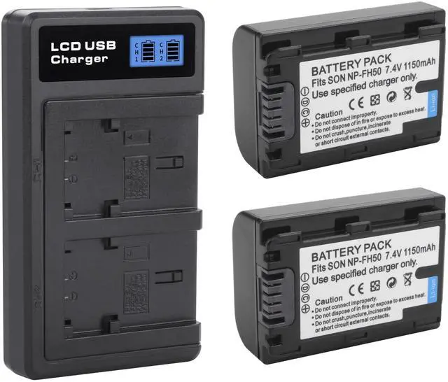 Main image of 2-Pack NP-FH50 Battery with Dual Charger for Sony DSLRA230 DSC-HX1