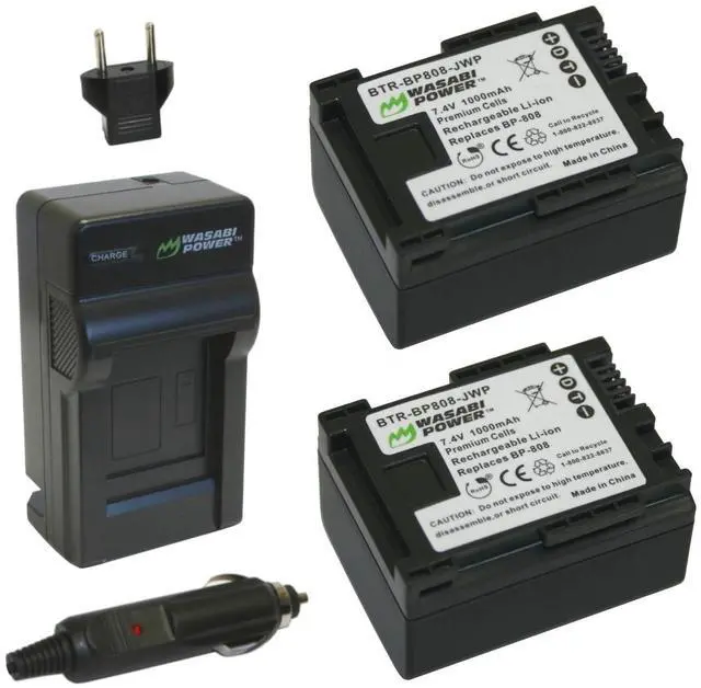 Main image of BP-807, BP-808, BP-809 Battery (2-Pack) and Charger for Canon FS21, FS22, FS31, FS40, FS200, FS300, FS400, VIXIA HF G10, HF G20, HF M30, HF M31, HF M32, HF M40, HF M41, HF M300, and More