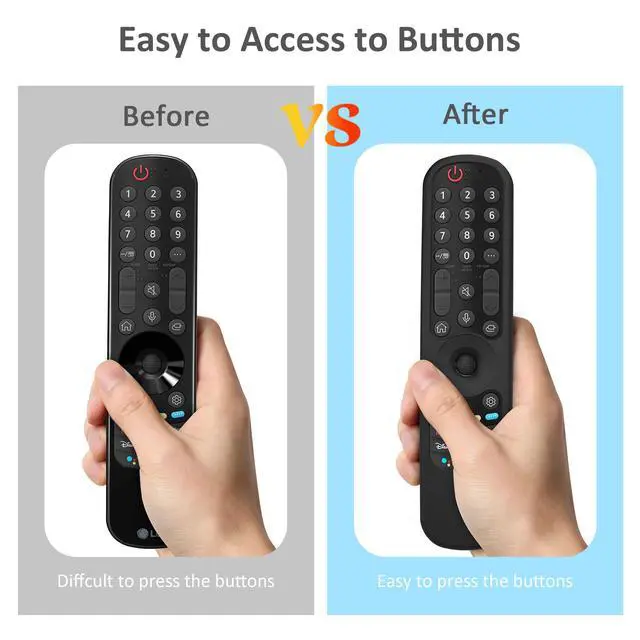 Alt view image 7 of 7 - MR21GC Remote Cover, Case Replacement for LG AN-MR21GA / AN-MR21GC Magic Remote Control 2021, Black Funda de Silicona Protectora with Lanyard