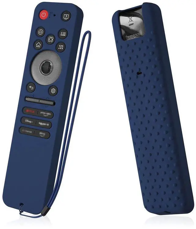 Main image of Silicone Remote Control Case for LG MR25GA, Compatible with 2025 LG OLED Smart TVs C5, B5, G5, M5 Series, with Lanyard (Dark Blue)