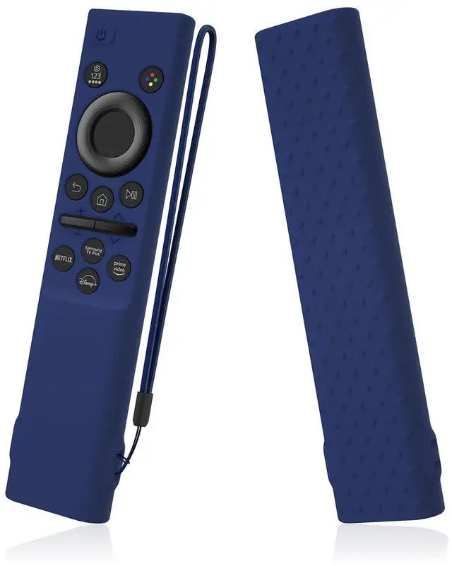 Main image of Remote Cover Compatible with Samsung Remote bn59-01393/bn59-01388 Silicone Case Cover with Lanyard (Dark Blue)