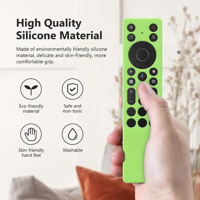 Alt view image 5 of 6 - Silicone Case Cover for TCL RC813A FMB1 / RC923A FMB1 Remote, Protective Sleeve for TCL 2025 QM6K QM7K TV Remote, Glow Green