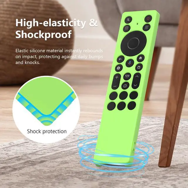 Alt view image 4 of 6 - Silicone Case Cover for TCL RC813A FMB1 / RC923A FMB1 Remote, Protective Sleeve for TCL 2025 QM6K QM7K TV Remote, Glow Green