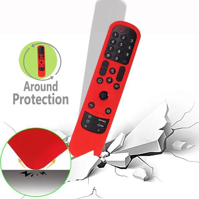 Alt view image 6 of 7 - Silicone Cover for MR24GA/MR21GA/MR22GN/MR23GA Protective Case Compatible with LG Magic TV C2 C3 G3 OLED Remote Control Slicone Sleeve with Lanyard(Black)