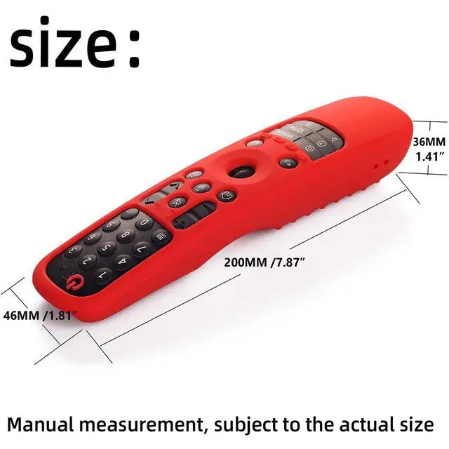 Alt view image 5 of 7 - Silicone Cover for MR24GA/MR21GA/MR22GN/MR23GA Protective Case Compatible with LG Magic TV C2 C3 G3 OLED Remote Control Slicone Sleeve with Lanyard(Black)