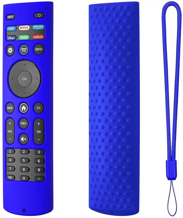 Main image of Silicone Case Cover for Vizio XRT140 Remote Silicone Remote Cover for XRT140 Vizio Smart TV Remote Control Shockproof Sleeve with Lanyard (Blue)