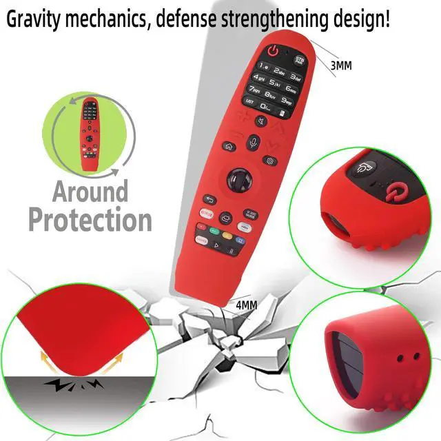 Alt view image 4 of 7 - Silicone Cover for LG AN-MR600/AN-MR650 / AN-MR18BA / AN-MR19BA/AN-MR20GA TV Remote Control Protective Sleeve for LG Magic TV Remote Cover Case(Glow Green)