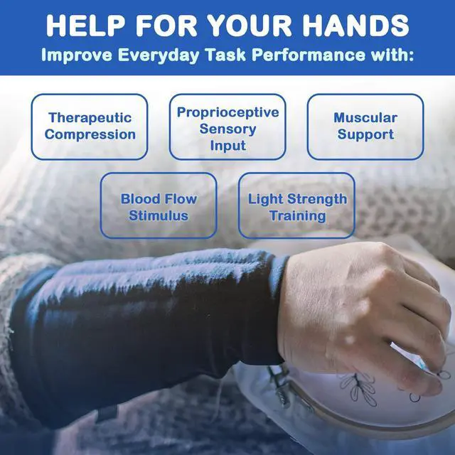 Alt view image 3 of 7 - Weighted Compression Sleeve (Size: SMALL,1/2lb. Single) Tremor Control, Strength/Movement Assistance, PT/OT(USE SIZE CHART/VIDEO FOR THE CORRECT SIZE)
