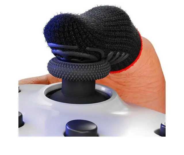 Alt view image 4 of 5 - MGC ClawSocks Stick Grips, Pack of 6, Performance Carbon Fiber Thumb Sleeves for Controller Gaming, Silicone Grip, Enhanced Aim, Control, Consistency and Comfort. Use with all Analog Stick Controllers