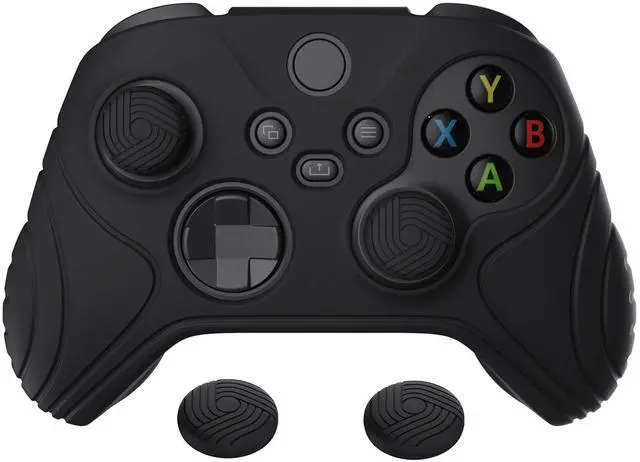 Main image of PlayVital Samurai Edition Anti-Slip Controller Grip Silicone Skin for Xbox Core Controller, Ergonomic Protective Case Cover for Xbox Series S/X w/Thumb Grips - Black