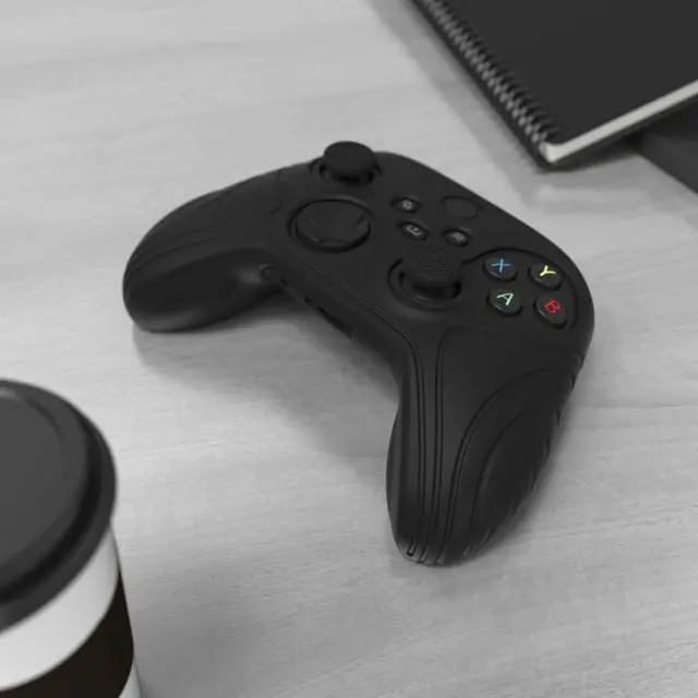 Alt view image 5 of 7 - PlayVital Samurai Edition Anti-Slip Controller Grip Silicone Skin for Xbox Core Controller, Ergonomic Protective Case Cover for Xbox Series S/X w/Thumb Grips - Black