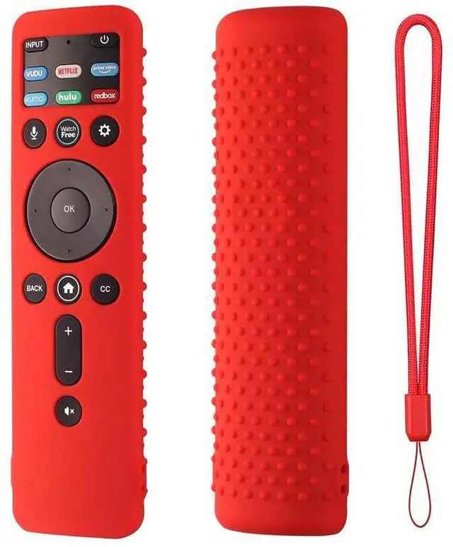 Main image of Silicone Cover for VIZIO XRT260 Smart TV Remote VIZIO XRT260 Silicone Case Cover Shockproof Anti Slip Silicone Skin Sleeve with Lanyard(Red)