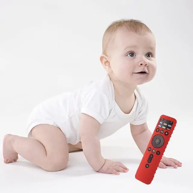 Alt view image 6 of 7 - Silicone Cover for VIZIO XRT260 Smart TV Remote VIZIO XRT260 Silicone Case Cover Shockproof Anti Slip Silicone Skin Sleeve with Lanyard(Red)