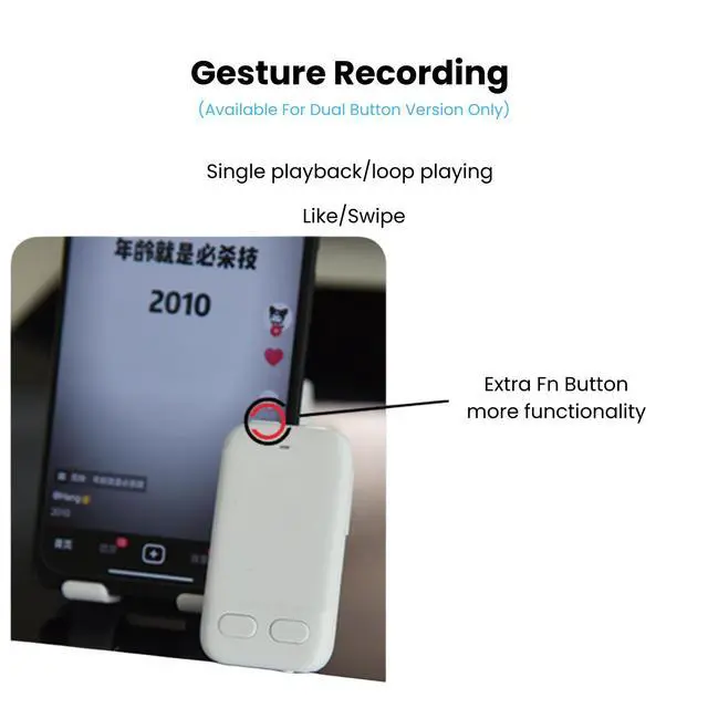 Alt view image 4 of 7 - CheerTok Air - TikTok Scrolling Remote Control, Page Turner for Ebook Kindle, Bluetooth Wireless Camera Video Recording Remote for iPhone, iPad, Android, Cell Phones, Smartphones and Tablets