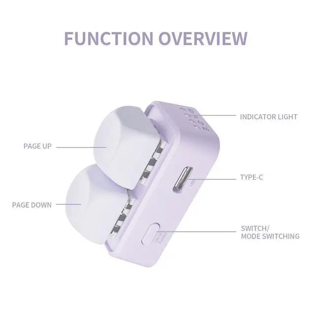 Alt view image 3 of 7 - Free2 Bluetooth Page Flip with Built in Non Removable Lithium ion Battery (Free2 Pink, Smartphone/Tablet Version)