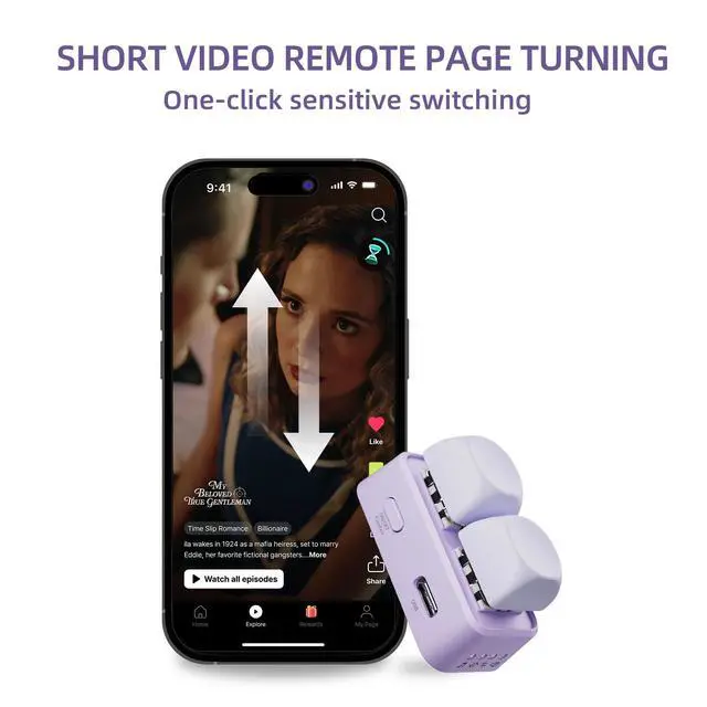 Alt view image 7 of 7 - Free2 Bluetooth Page Flip with Built in Non Removable Lithium ion Battery (Free2 Pink, Smartphone/Tablet Version)
