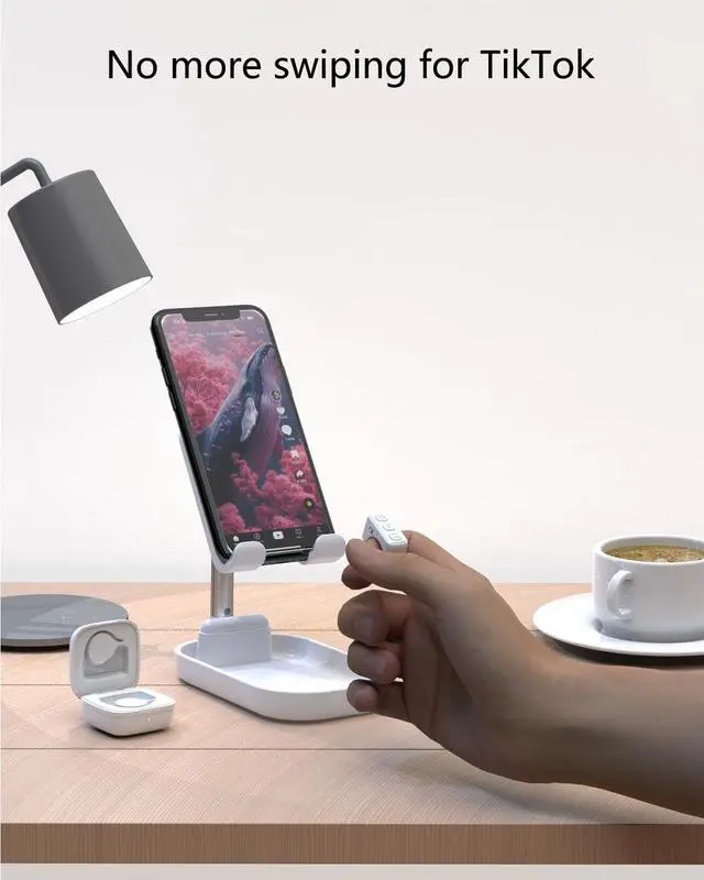 Alt view image 3 of 7 - Tiktok Scrolling Ring for iPhone/Android,Bluetooth Page Turner for Kindle App,Remote Control for Camera/Video Recording/Music Player (White)