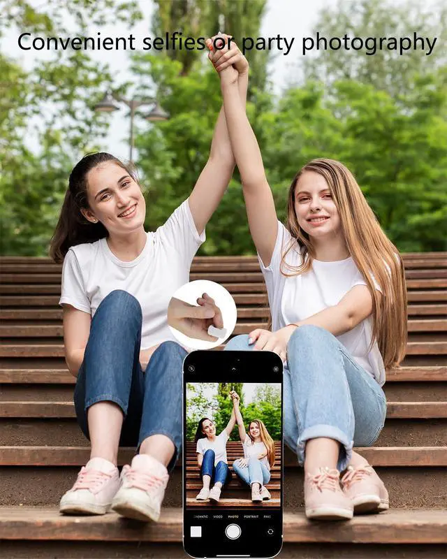 Alt view image 5 of 7 - Tiktok Scrolling Ring for iPhone/Android,Bluetooth Page Turner for Kindle App,Remote Control for Camera/Video Recording/Music Player (White)