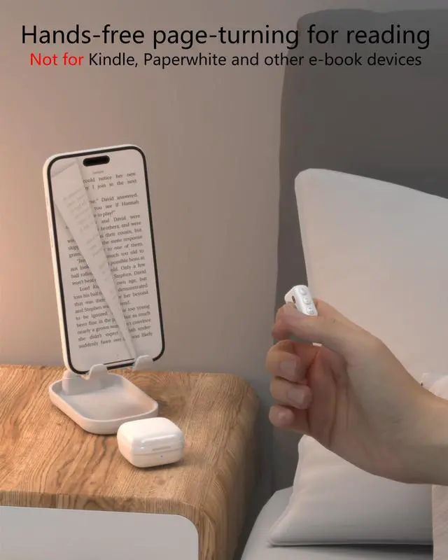 Alt view image 6 of 7 - Tiktok Scrolling Ring for iPhone/Android,Bluetooth Page Turner for Kindle App,Remote Control for Camera/Video Recording/Music Player (White)