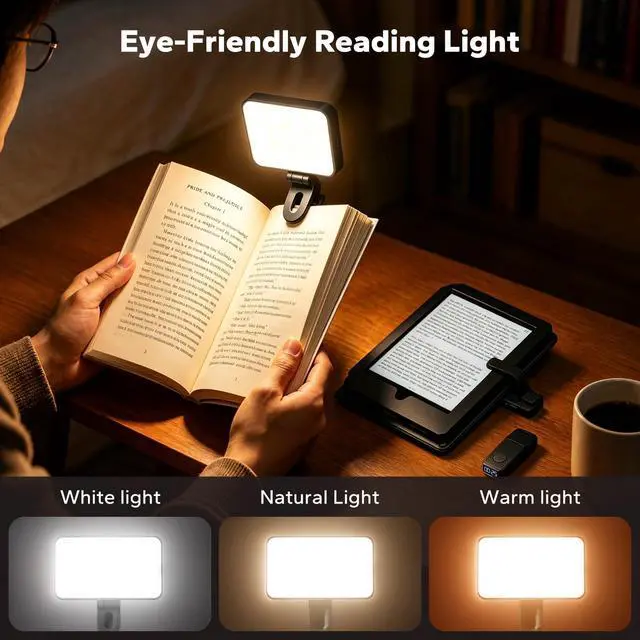 Alt view image 6 of 7 - Page Turner Remote for Kindle with Reading Time Tracker and Book Light Rechargeable for Kindle/ipad Reading in Bed, No Need to Remove Your Case (Black)