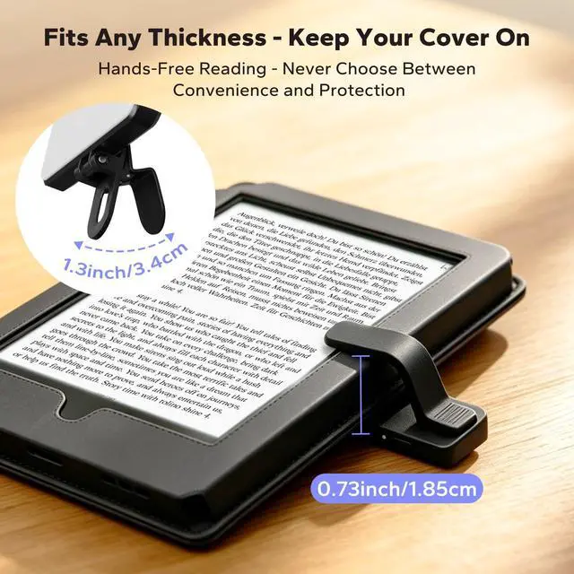 Alt view image 4 of 7 - Page Turner Remote for Kindle with Reading Time Tracker and Book Light Rechargeable for Kindle/ipad Reading in Bed, No Need to Remove Your Case (Black)