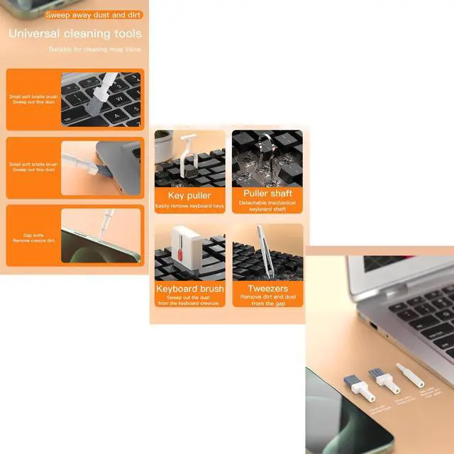 Alt view image 3 of 7 - Multifunctional Cleaning Brush Kit, All-in-One Laptop Cleaning Tool, 32-in-1 Portable Electronics Cleaning Brush Tool Kits for Computer Tablet PC Camera Cellphone Earbuds