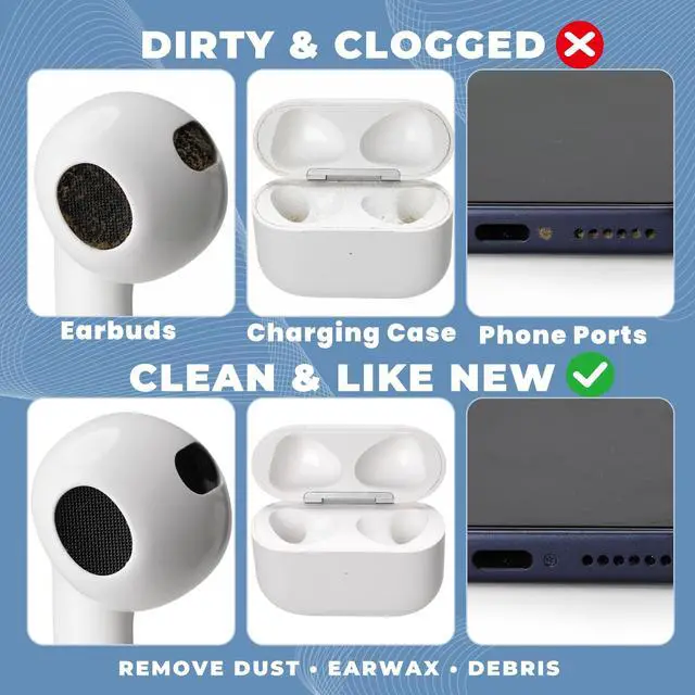 Alt view image 2 of 7 - Upgraded for Airpod Cleaner Kit (81 PCS), Multi-Tool with Cleaning Pen, Putty & Swabs, Removes Earwax & Dust, Compatible with AirPods Pro 1/2/3, Earbud, Headphones, Phone & Charging Port