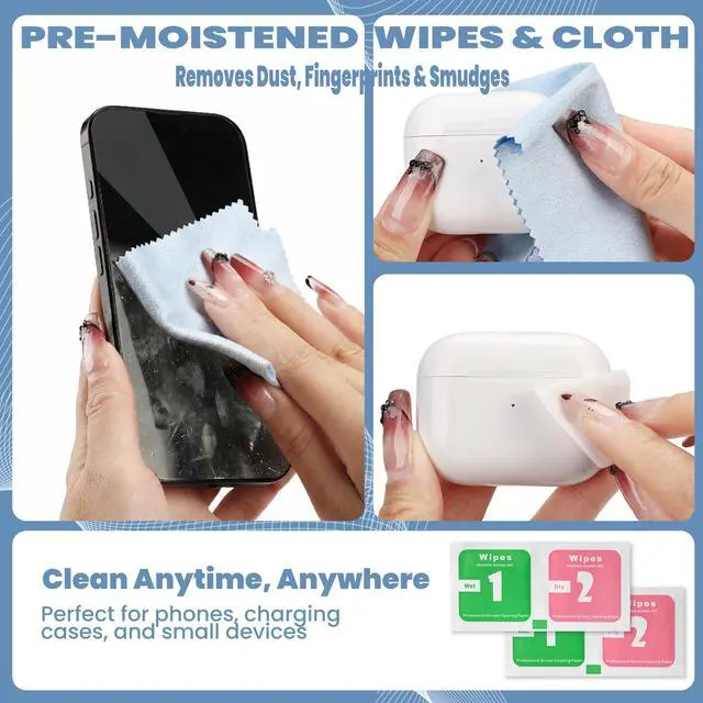 Alt view image 6 of 7 - Upgraded for Airpod Cleaner Kit (81 PCS), Multi-Tool with Cleaning Pen, Putty & Swabs, Removes Earwax & Dust, Compatible with AirPods Pro 1/2/3, Earbud, Headphones, Phone & Charging Port