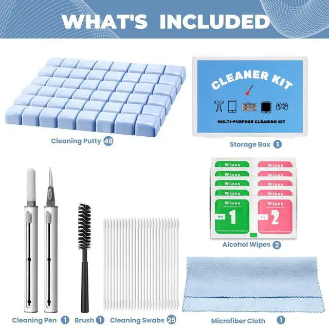 Alt view image 7 of 7 - Upgraded for Airpod Cleaner Kit (81 PCS), Multi-Tool with Cleaning Pen, Putty & Swabs, Removes Earwax & Dust, Compatible with AirPods Pro 1/2/3, Earbud, Headphones, Phone & Charging Port