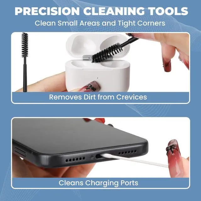 Alt view image 5 of 7 - Upgraded for Airpod Cleaner Kit (81 PCS), Multi-Tool with Cleaning Pen, Putty & Swabs, Removes Earwax & Dust, Compatible with AirPods Pro 1/2/3, Earbud, Headphones, Phone & Charging Port