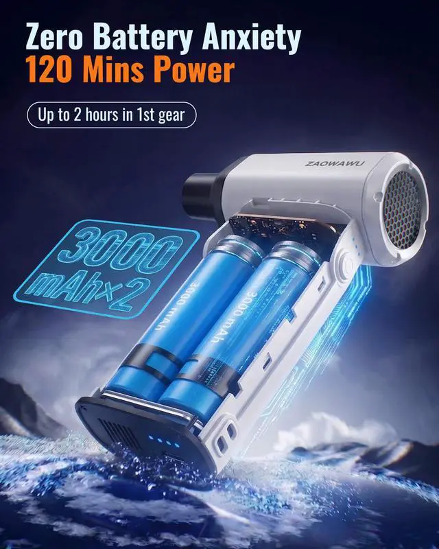 Alt view image 5 of 5 - Electric Air Duster 150000 RPM Rechargeable Mini Blower with 4 Nozzles
