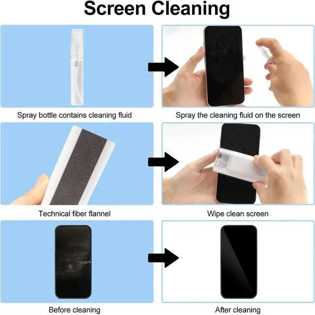 Alt view image 2 of 7 - 7-in-1 Keyboard Cleaner Earphones Cleaning Pen Keycap Puller Set Multifunctional Cleaning Kit For AirPods iPhone iMac MacBook