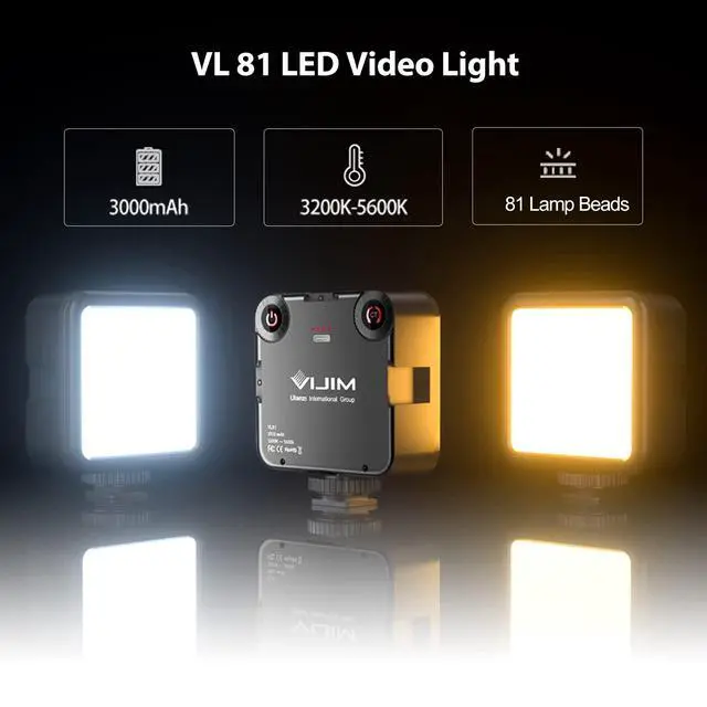 Alt view image 3 of 7 - VL81 On Camera LED Video Light, 3 Cold Shoe Expandable Fill Light