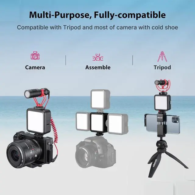 Alt view image 5 of 7 - VL81 On Camera LED Video Light, 3 Cold Shoe Expandable Fill Light
