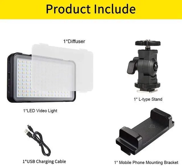 Alt view image 6 of 7 - LEDM150 LED Video Light, Camera Light for Pictures Video Recording with 150 LED Beads, CRI 95+ 5600K Photo Light for Outdoor Photography Live Streaming Zoom Calls