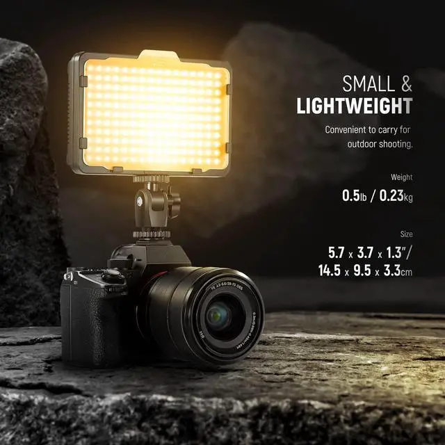 Alt view image 2 of 7 - on Camera Video Light Photo Dimmable 176 LED Panel with 1/4" Thread for , Nikon, Sony and Other DSLR Cameras, 5600K (Battery Not Included)
