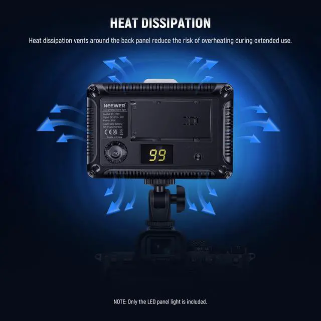 Alt view image 6 of 7 - on Camera Video Light Photo Dimmable 176 LED Panel with 1/4" Thread for , Nikon, Sony and Other DSLR Cameras, 5600K (Battery Not Included)