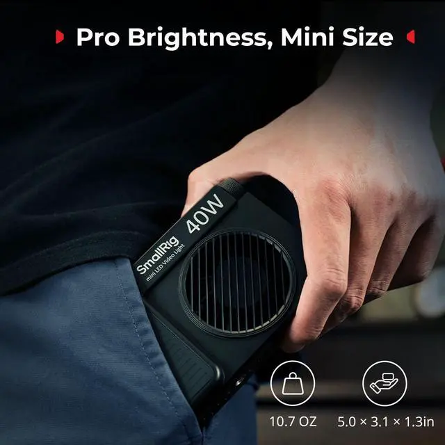 Alt view image 2 of 7 - RM 40C Mini LED RGB Video Light, 4800mAh Battery, LCD Display, Portable Camera Light for Tiktok Youtube Content Creators Photographer Gifts, 2500K-10000K CRI 96 TLCI 99, Magnetic Mount - 5359