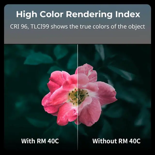 Alt view image 5 of 7 - RM 40C Mini LED RGB Video Light, 4800mAh Battery, LCD Display, Portable Camera Light for Tiktok Youtube Content Creators Photographer Gifts, 2500K-10000K CRI 96 TLCI 99, Magnetic Mount - 5359