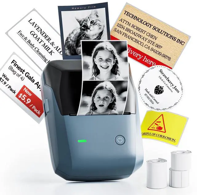 Main image of B1 Pro Label Maker, 300DPI HD Label Printer with 3 Roll Label, Blue