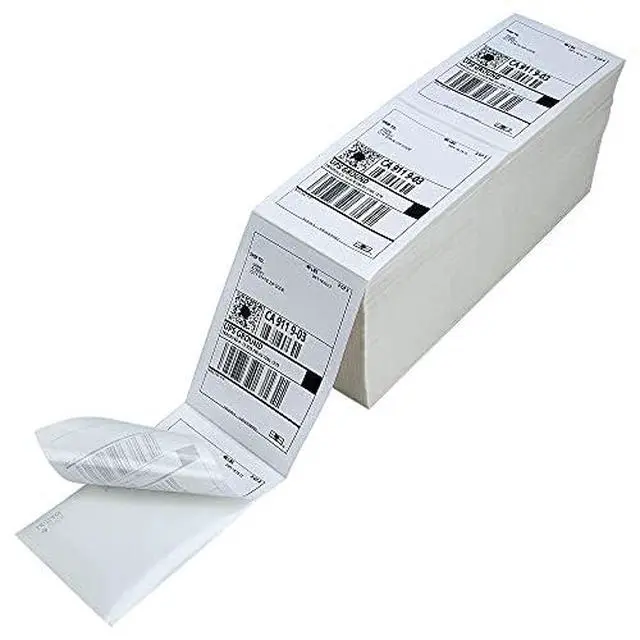 Alt view image 2 of 6 - 4000 4x6 Thermal Shipping Labels Fanfold, Direct Thermal Printer Labels Compatible with Zebra Rollo - Perforated Strong Adhesive