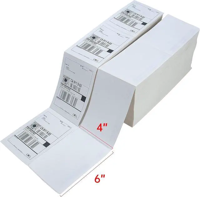 Alt view image 3 of 6 - 4000 4x6 Thermal Shipping Labels Fanfold, Direct Thermal Printer Labels Compatible with Zebra Rollo - Perforated Strong Adhesive