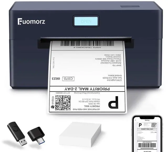 Main image of Thermal Shipping Label Printer for Small Businesses4x6 Wireless Shipping Label PrinterBluetooth Label Maker Support Android,Mac,iPhone and Windows,Shopify,Etsy,USPS