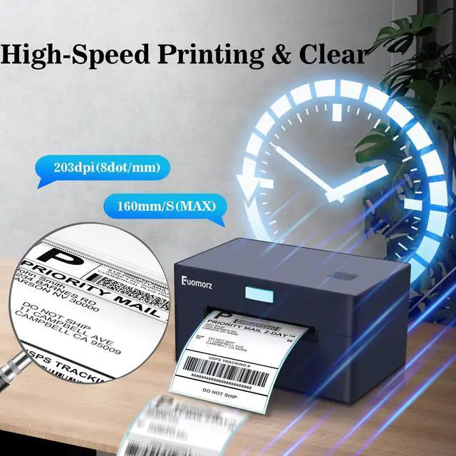 Alt view image 3 of 6 - Thermal Shipping Label Printer for Small Businesses4x6 Wireless Shipping Label PrinterBluetooth Label Maker Support Android,Mac,iPhone and Windows,Shopify,Etsy,USPS