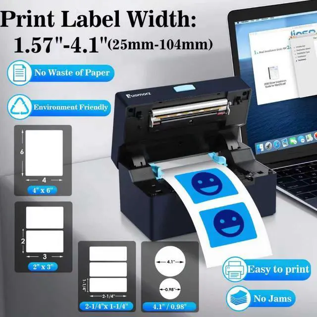 Alt view image 4 of 6 - Thermal Shipping Label Printer for Small Businesses4x6 Wireless Shipping Label PrinterBluetooth Label Maker Support Android,Mac,iPhone and Windows,Shopify,Etsy,USPS