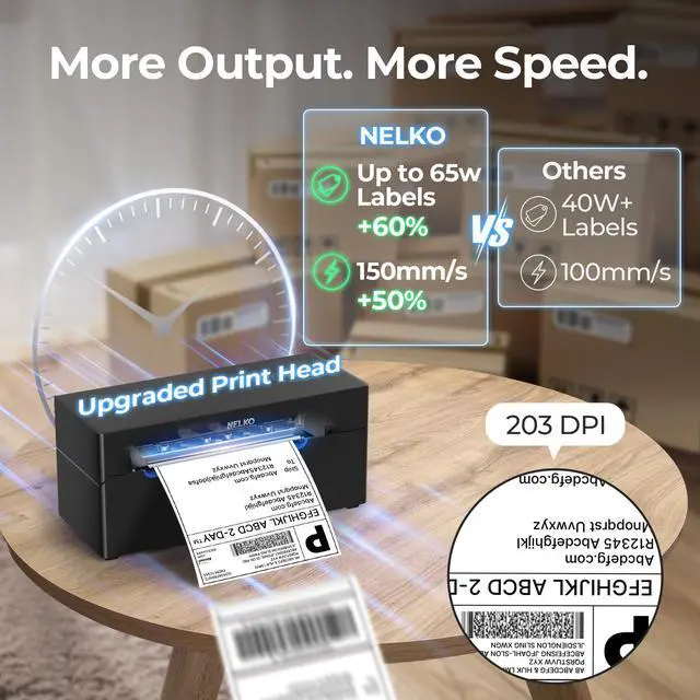 Alt view image 2 of 7 - Bluetooth Thermal Shipping Label Printer, 4x6 Thermal Label Printer