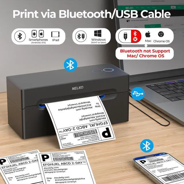 Alt view image 3 of 7 - Bluetooth Thermal Shipping Label Printer, 4x6 Thermal Label Printer