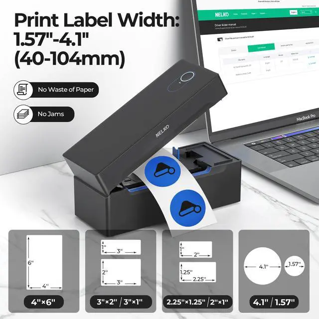 Alt view image 4 of 7 - Bluetooth Thermal Shipping Label Printer, 4x6 Thermal Label Printer