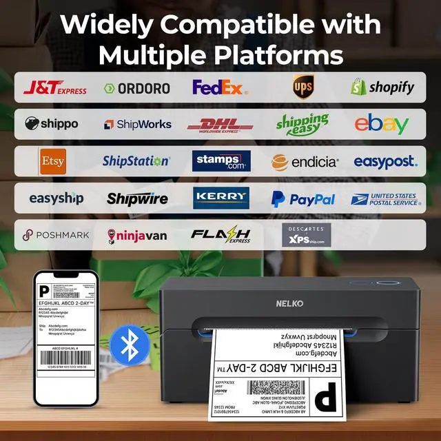 Alt view image 5 of 7 - Bluetooth Thermal Shipping Label Printer, 4x6 Thermal Label Printer